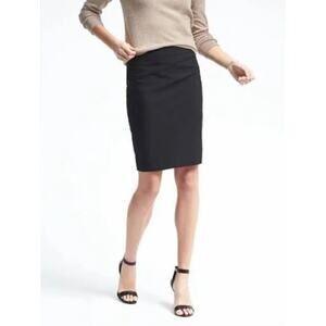Banana Republic Black Italian Wool Classic Pencil Skirt Size 12